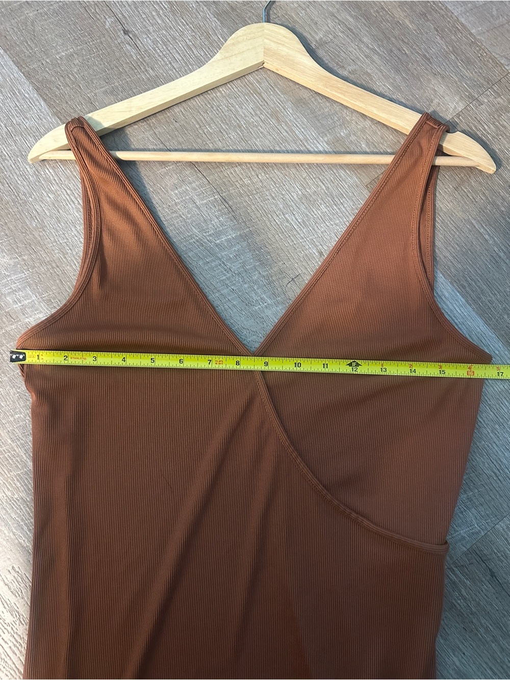 Victoria's Secret Rust Brown V-Neck Ribbed Maxi Dress - Picture 6 of 7